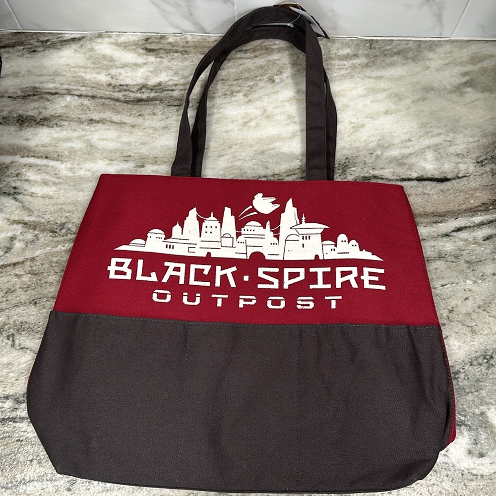 NWT Disney Parks Star Wars Galaxys Edge Black Spire Outpost Canvas Tote Bag